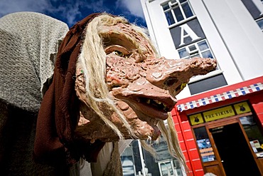 Troll woman, pedestrian area, Akureyri, northern Iceland, Iceland, Europe