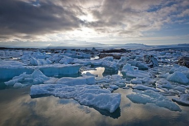 Ice, Joekulsarlon glacier lagoon, eastern Iceland, Europe