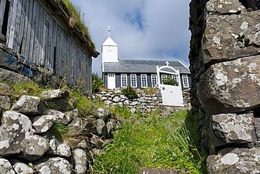 Church, Bour, Boeur, Vagar, Faroe Islands, Denmark, North Atlantic