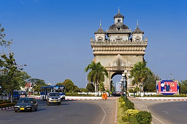 Arch of Triumph, Patuxai, Vientiane, Laos, Indochina, Southeast Asia, Asia