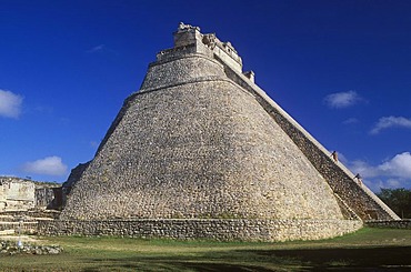 Pyramid of the Soothsayers, Puuc Mayan ruins of Uxmal, Yucatan, Mexico, North America