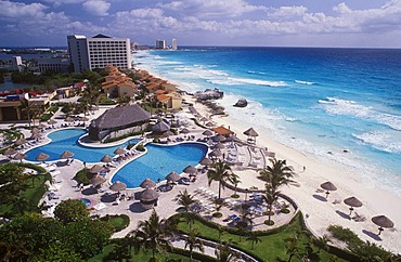 Hotel, beach of Cancun, Caribbean, Quintana Roo, Yucatan Peninsula, Mexico, North America