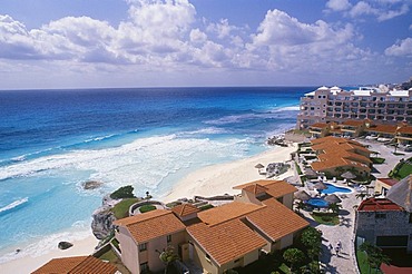 Hotel, beach of Cancun, Caribbean, Quintana Roo, Yucatan Peninsula, Mexico, North America