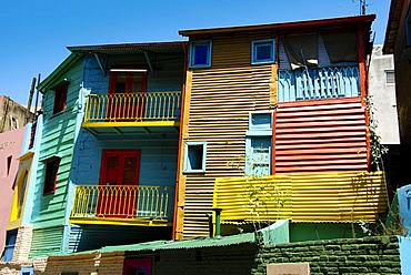 The "Caminito", the street in La Boca that is famous for its painted houses, Buenos Aires, Argentina, South America