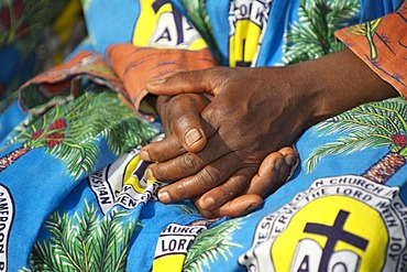 Hands of a woman of the Christian Women's Fellowship, CWF, Bamenda, Cameroon, Africa