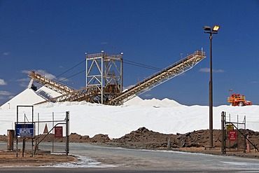 Sea salt extraction by the British-Australian mining company Rio Tinto Minerals, Port Hedland, Western Australia, Australia