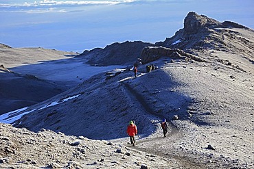 Path from Stella Point to the summit, Mount Kilimanjaro, Tanzania, Africa