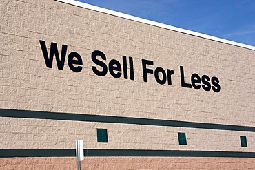 Lettering "We Sell For Less", Walmart, Florida, United States, USA