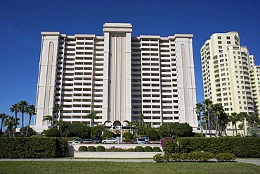 High-rise apartment buildings, 1230 Gulf Boulevard, Sand Key, Clearwater Beach, Florida, United States, USA