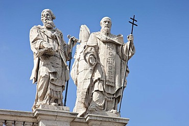 Figures of the apostles on the facade of the Basilica San Giovanni in Laterano, Rome, Italy, Europe