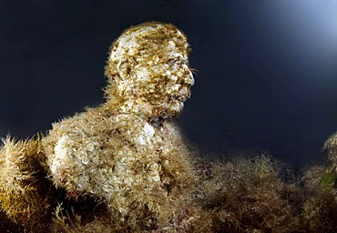 Underwater museum "Reddening leaders", Joseph Vissarionovich Stalin, sculpture, Cape Tarhankut, Tarhan Qut, Crimea, Ukraine, Eastern Europe