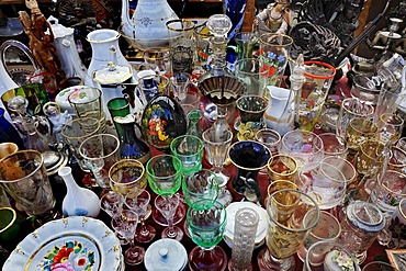 Glass and porcelain, Auer Dult market, Munich, Bavaria, Germany, Europe