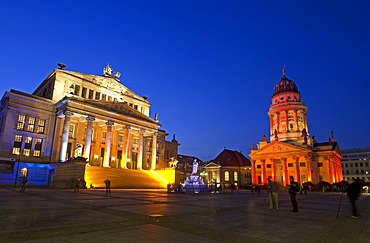 Festival of Lights, Gendarmenmarkt square, at night, Mitte quarter, Berlin, Germany, Europe