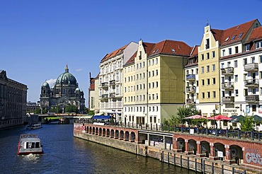 Nikolai quarter, Spree riverfront, Berlin Cathedral, Mitte quarter, Berlin, Germany, Europe