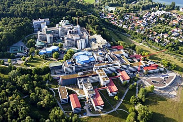 Aerial view, University of Konstanz, towards Konstanz-Egg and Lake Constance, Konstanz, district of Konstanz, Baden-Wuerttemberg, Germany, Europe