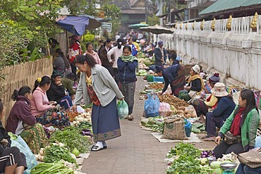 The morning market in Luang Prabang, Laos, Southeast Asia