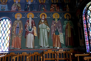 Pictures of saints, Saint Nectarius church near Archipolis, Rhodes, Greece, Europe