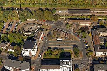 Aerial view, main station of Dinslaken, Ruhr Area, North Rhine-Westphalia, Germany, Europe