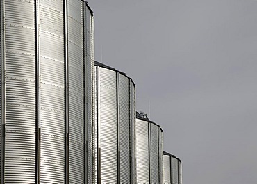 Grain silos, Neuenstein, Hohenlohe, Baden-Wuerttemberg, Germany, Europe