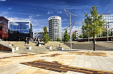 Magellan Terraces and International Coffee Plaza office tower in HafenCity, Hamburg, Germany, Europe