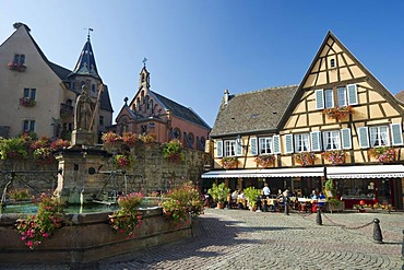 Market square in Colmar, Alsace, Vosges, France, Europe