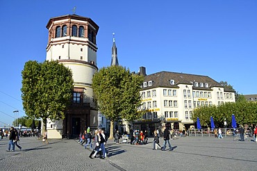 Schlossturm tower, site of the maritime museum, bank of the Rhine, Burgplatz square, historic city, Duesseldorf, North Rhine-Westphalia, Germany, Europe