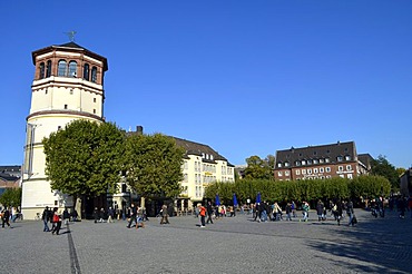 Schlossturm tower, site of the maritime museum, bank of the Rhine, Burgplatz square, historic city, Duesseldorf, North Rhine-Westphalia, Germany, Europe