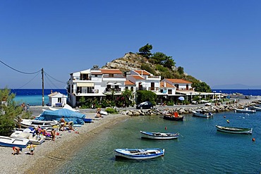 At the harbour, Kokkari, Samos Island, Aeegean Sea, southern Sporades, Greece, Europe