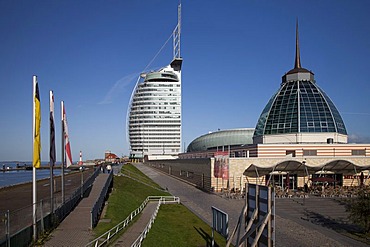 Mediterraneo shopping mall, Conference Center, Sail City, Havenwelten, Bremerhaven, Weser, North Sea, Lower Saxony, Germany, Europe, PublicGround