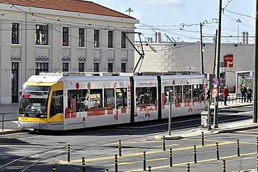 Modern tram, route 15, city centre, Lisbon, Lisboa, Portugal, Europe