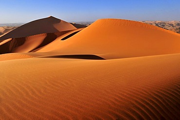 Red sand dune at Tin Merzouga, Tadrart, Tassili n'Ajjer National Park, Algeria, Sahara, North Africa