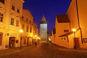 Masaryk square in the historic town of Znojmo at night, Znojmo, South Moravia, Moravia, Czech Republic, Europe