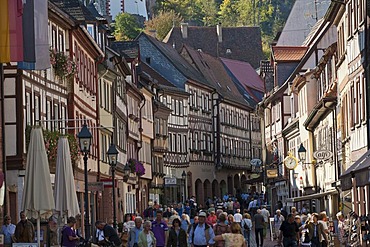 Half-timbered houses, main street, Miltenberg, Lower Franconia, Franconia, Germany, Europe