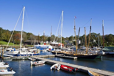 Port of Camden, a small port town in Maine, New England, USA