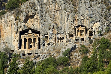 Rock tombs of Caunos near Marmaris, Turkish Aegean Coast, Turkey