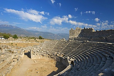 Amphitheatre and pillar tombs, Xanthos, Lycia, south coast, Turkey