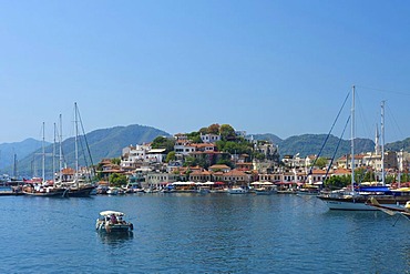 Old town and marina in Marmaris, Turkish Aegean Coast, Turkey