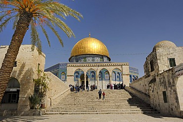 Stairs to the Dome of the Rock on the Temple Mount, Muslim Quarter, Old City, Jerusalem, Israel, Middle East