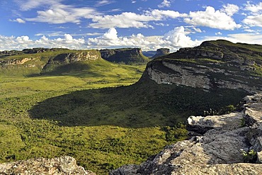 View from the Pai Inacio table mountain, Chapada Diamantina, Bahia, Brazil, South America