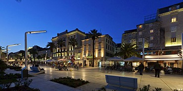 Riva waterside promenade at the harbour of Split, central Dalmatia, Adriatic coast, Croatia, Europe, PublicGround