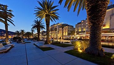 Riva waterside promenade at the harbour of Split, central Dalmatia, Adriatic coast, Croatia, Europe, PublicGround