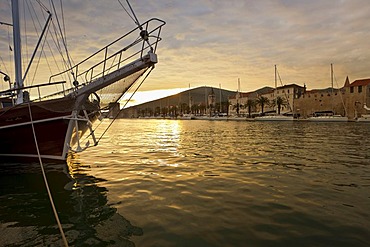 Old schooner in the port of Trogir, Split area, central Dalmatia, Adriatic coast, Croatia, Europe, PublicGround