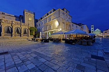 Venetian Loggia, Palace Hotel at the harbour, Hvar, Hvar Island, central Dalamatia, Dalmatia, Adriatic coast, Croatia, Europe, PublicGround