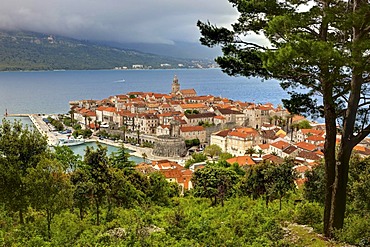 View of Korcula, central Dalmatia, Dalmatia, Adriatic coast, Croatia, Europe, PublicGround