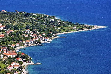 Overlooking the port town of Orebic, Central Dalmatia, Dalmatia, Adriatic coast, Croatia, Europe, PublicGround