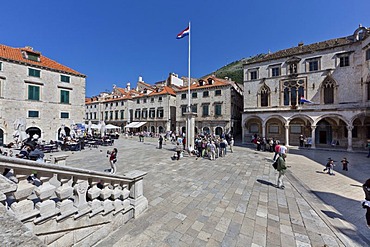 Luza Square, old town of Dubrovnik, UNESCO World Heritage Site, central Dalmatia, Dalmatia, Adriatic coast, Croatia, Europe, PublicGround