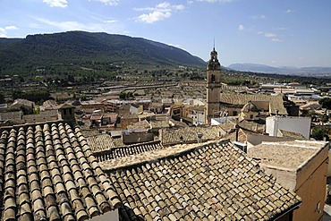 View over the rooftops of Villena, Costa Blanca, Spain, Europe