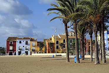 Colourful houses of Villajoyosa, Costa Blanca, Spain, Europe