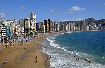 Playa de Levante beach, Benidorm, Costa Blanca, Spain, Europe