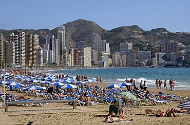 Playa de Levante beach, Benidorm, Costa Blanca, Spain, Europe
